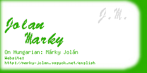 jolan marky business card