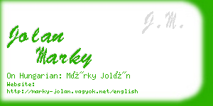 jolan marky business card